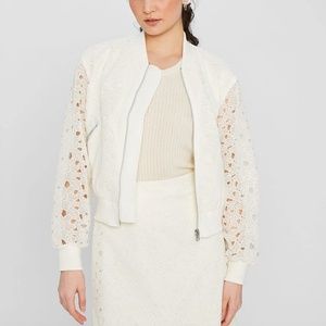 Lace Utility Bomber Jacket - Brand New - NEVER WORN - Blanc de Blanc